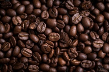 Obraz premium Coffee beans dark background. Generate Ai