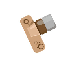 Concept Camping camera photography. The illustration depicts a camera designed for camping adventures, set against a white background. Vector illustration.
