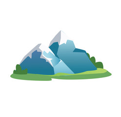 Concept Camping mountains. The illustration is a flat, vector design of a camping trip in the mountains. Vector illustration.