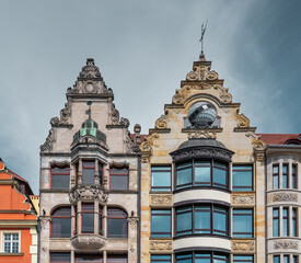 Old tenement houses in the center of Wrocław