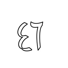 Arabic number icon vector logo design template