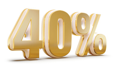 3d Number 40 Percent Gold