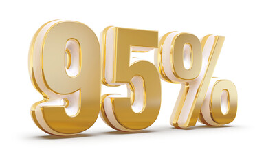 3d Number 95 Percent Gold