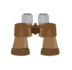 Concept Camping binocular. This illustration features a pair of binoculars designed for camping, set against a simple white background. Vector illustration.