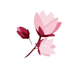 Concept Cherry blossom flowers. The design of this cherry blossom flower illustration is detailed and precise, capturing the essence of the flower's delicate beauty. Vector illustration.
