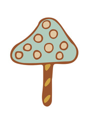 Magic mushrooms. Psychedelic hallucination. doodle illustration isolated on white. 60s trippy hippie art.d. vector illustration.