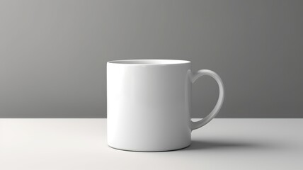 Obraz premium AI Generated. AI Generative. White black template mug cup mock up. Can be used for graphic design or marketing. Graphic Photo Art
