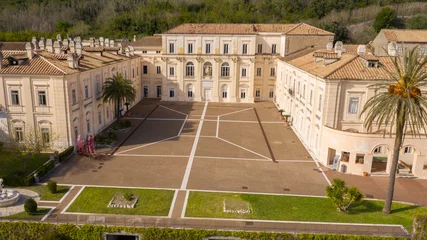 Fotobehang Oud gebouw Aerial view of the Belvedere di San Leucio, a monumental complex located in Caserta, in Campania, Italy. It is Unesco world heritage site and an ancient Bourbons Royal residence and silk factory.