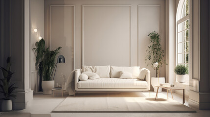 minimalistic living room, unique framing