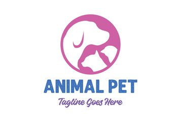 Circle Circular Dog Cat Bird for Pet Doctor Clinic or Store Logo