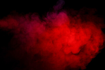 Orange and red steam on a black background.
