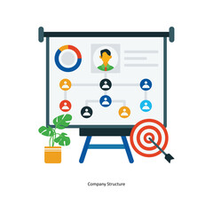 Company Structure Vector Fill outline Icons. Simple stock illustration stock