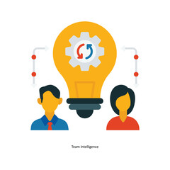 Team Intelligence Vector Fill outline Icons. Simple stock illustration stock