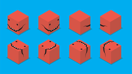 Obraz premium Animal Dice 3D Character Animal Dinosaur Tyrannosaurus Rex Cartoon Vector