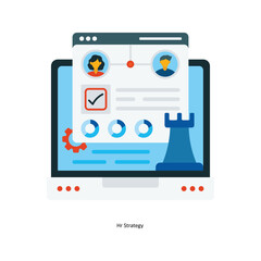 Hr Strategy  Vector Fill outline Icons. Simple stock illustration stock