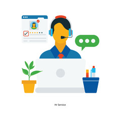 Hr Service  Vector Fill outline Icons. Simple stock illustration stock