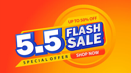 5.5 flash sale discount template banner