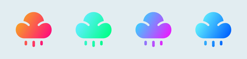 Rain solid icon in gradient colors. Weather signs vector illustration.