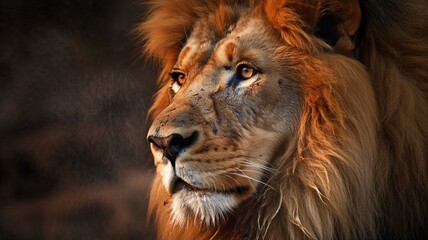 close up portrait of a lion generative ai
