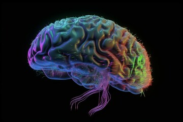 Colorful human brain. Generate Ai