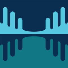 blue mountains of the lake at the water's edge, reflection of the mountains, paint on a blue background, wavy clouds, flowing and spilled paint on the wall, colorful materials store, smooth abstractio