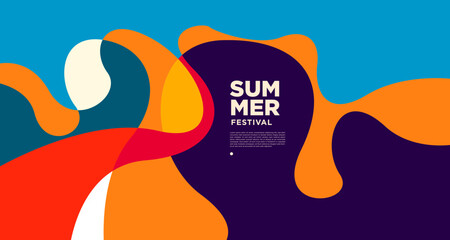 Summer colorful fluid and liquid banner background template