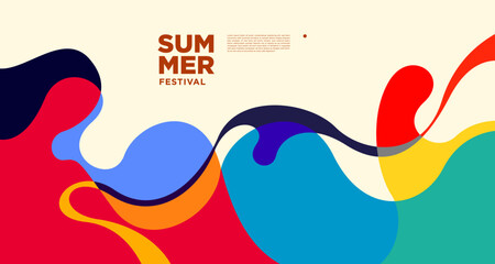 Summer colorful fluid and liquid banner background template
