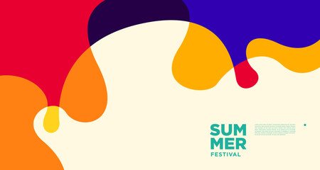 Summer colorful fluid and liquid banner background template