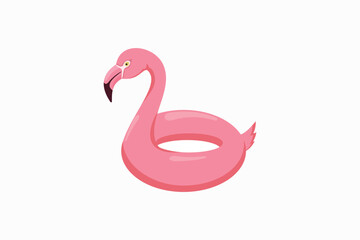flamingo float on white background. summer concept design. vector illustration