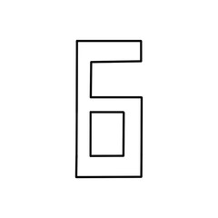 (SIGN) Number 6 PNG