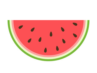 Watermelon slice icon. Flat illustration of watermelon slice vector icon.