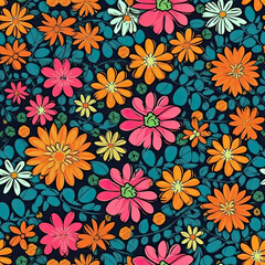 seamless pattern with cannabis flowers, made with AI
