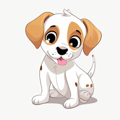 jack russell terrier puppy, cartoon art, isolated, made with AI