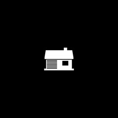 House with car garage logo icon isolated on dark background