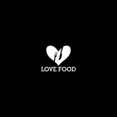 Love food logo icon isolated on dark background