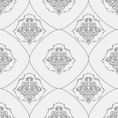 seamless  pattern of painted oriental motifs