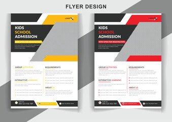 school university education admission flyer design and web banner template