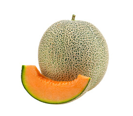 cantaloupe melon slices isolated on transparent png