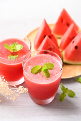 Watermelon smoothie juice, Cold drink in summer season