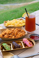 Abundant picnic food on the table