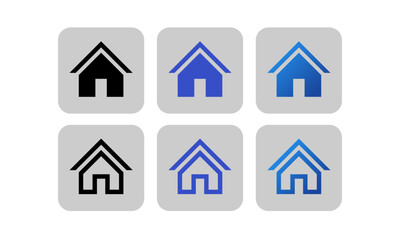 Obraz premium Home Web icons. House symbol button, Simple vector illustration