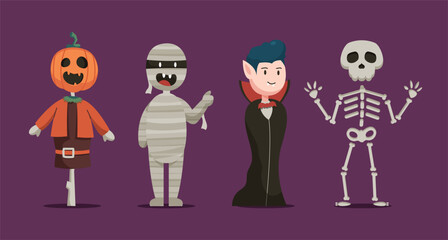 Obraz na płótnie Canvas Halloween festival cartoon character vector illustration