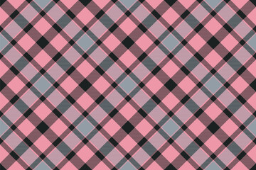 Tartan plaid background, diagonal check seamless pattern. Vector fabric texture for textile print, wrapping paper, gift card, wallpaper.