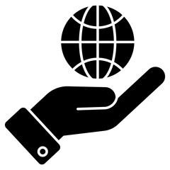 An editable design icon of global care