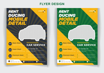 Car wash cleaning service poster flyer design car washing service flyer design template