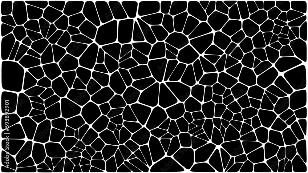 Wall mural abstract voronoi blocks cell pattern. geometric vector background design wallpaper