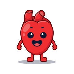 Cartoon Heart Character Vector Illustration