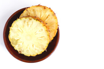 Pineapple isolated Pineapple is full of vitamin C. which is important for immune health, is also full of manganese, an antioxidant.