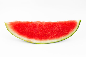 closeup of some pieces of refreshing watermelon on a white background