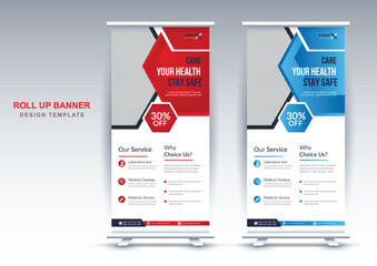 Medical roll up banner and dl flyer designa editable templates